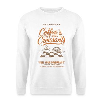 Café et croissants Petit-déjeuner Brunch - Sweat-shirt Unisexe - blanc - Devant