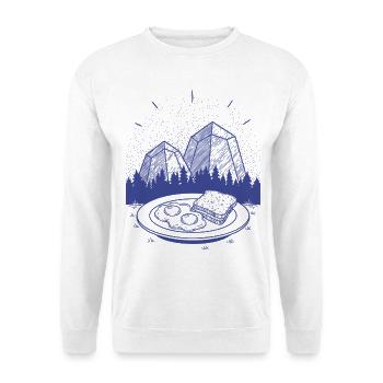 Breakfast Funny Brunch Coffee Pancake Food Second - Unisex Sweatshirt - white - Front