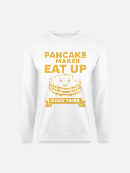 Frühstücks-Pfannkuchenmacher Iss gute Zeiten - Unisex Pullover - Weiß