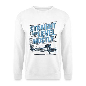 Private Pilot Straight And Level Flight Attendant - Unisex Sweatshirt - white - Front