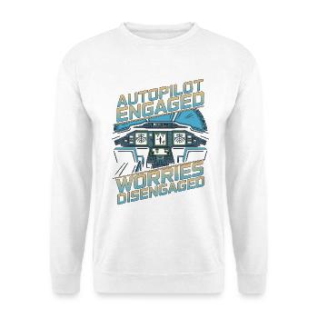 Private Pilot Autopilot Engaged Flight Instructor - Unisex Sweatshirt - white - Front
