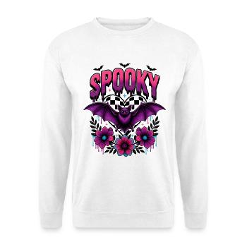 Spooky Bat Floral Neon Halloween - Unisex Sweatshirt - white - Front