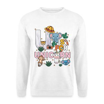U Is For Unicorn Zoo Party Jungle Zoo Birthday - Unisex Sweatshirt - white - Front