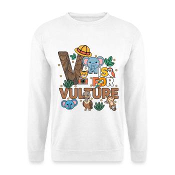 V c’est pour Vulture Zoo Party Jungle Zoo Anniversaire - Sweat-shirt Unisexe - blanc - Devant