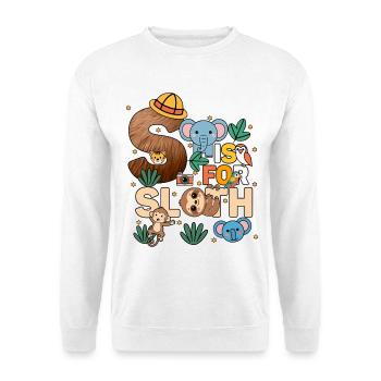 S Is For Sloth Zoo Party Jungle Zoo Birthday - Unisex Sweatshirt - white - Front