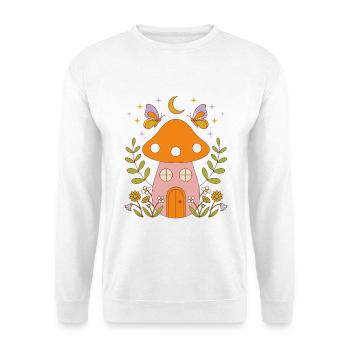 Cottage aux champignons au clair de lune - Sweat-shirt Unisexe - blanc - Devant
