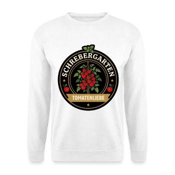 Tomatenliebe Logo aus Schirebergarten - Unisex Pullover - Weiß - Vorne