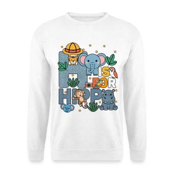 H Is For Hippo Zoo Party Jungle Zoo Birthday - Unisex Sweatshirt - white - Front