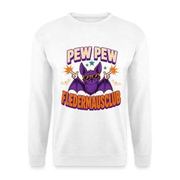 Pew Pew Fledermausclub – Lustiger Vampir - Unisex Pullover - Weiß - Vorne