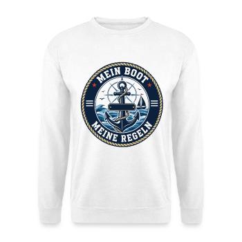 My Boat, My Rules – Captain Statement - Unisex Sweatshirt - white - Front