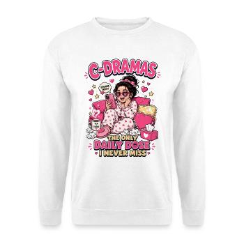 C-Drama Dose Quotidienne - Sweat-shirt Unisexe - blanc - Devant
