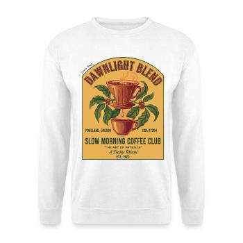Frühstückskaffee, Dawnlight Blend, Slow Morning Club. - Unisex Pullover - Weiß - Vorne