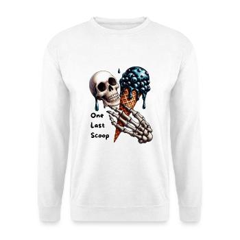 Totenkopf mit Blaubeer-Eis Gothic Motiv - Unisex Pullover - Weiß - Vorne