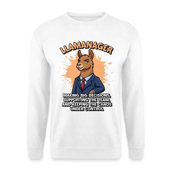 Llamanager Chef Schäff | Teamleiter | Manager CEO - Unisex Pullover - Weiß - Vorne