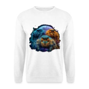 Springspinnen Vollmond Kawaii Chibi Jumping Spider - Unisex Pullover - Weiß - Vorne