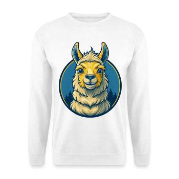 Llama Kawaii Mascot Cartoon Character Clipart Logo - Unisex Sweatshirt - white - Front