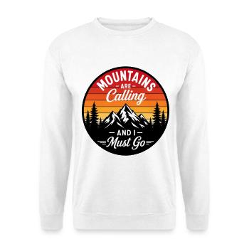 Les montagnes m’appellent et je dois partir en randonnée - Sweat-shirt Unisexe - blanc - Devant