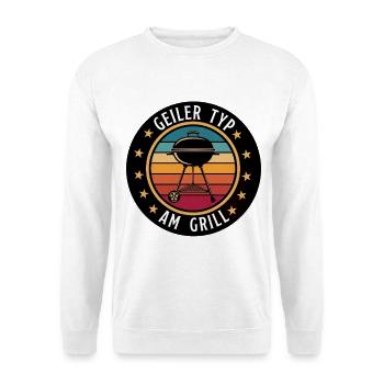 Geiler Typ am Grill Grillmeister Retro - Unisex Pullover - Weiß - Vorne