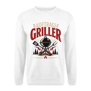 Auftragsgriller BBQ Grillmeister Vintage - Unisex Pullover - Weiß - Vorne