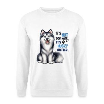 Husky-Glitzer-Lustiges Husky-Hundeliebhaber-Design-Merch - Unisex Pullover - Weiß - Vorne