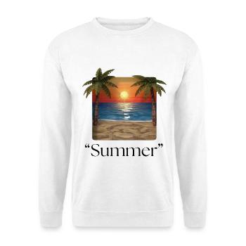 Sunset Palms Mosaik - Unisex Pullover - Weiß - Vorne