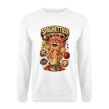 Spaghettieis Vanille Erdbeere Glück Shirt - Unisex Pullover - Weiß - Vorne