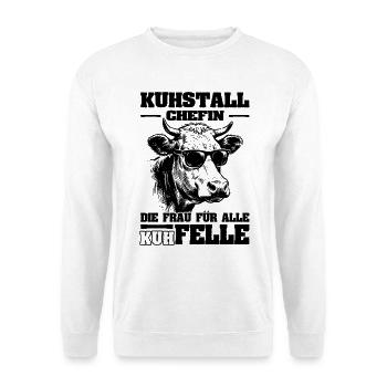 Kuhstall Chefin | Führungskraft Landwirt | Bauer - Unisex Pullover - Weiß - Vorne