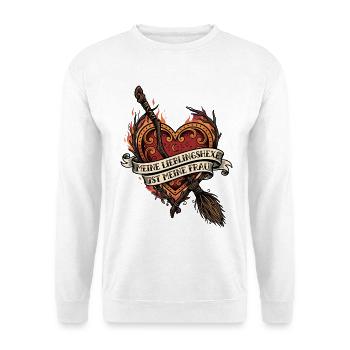 Lieblingshexe Herz Hexenbesen Frau - Unisex Pullover - Weiß - Vorne