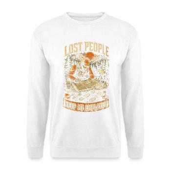 Rettungsteam Lost People Keep My Employed - Unisex Pullover - Weiß - Vorne - Alina (178cm) & Michal (187cm)