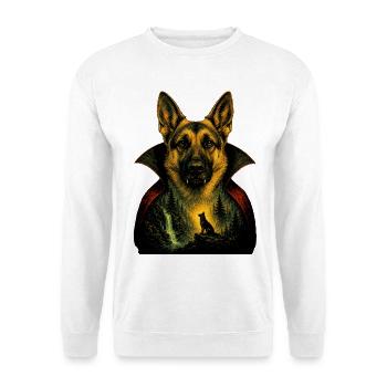 Schäferhund Halloween Vampirkostüm - Unisex Pullover - Weiß - Vorne