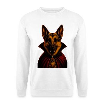 German Shepherd Halloween Vampire Costume - Unisex Sweatshirt - white - Front