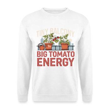 Kleiner Balkon Große Tomatenenergie - Unisex Pullover - Weiß - Vorne