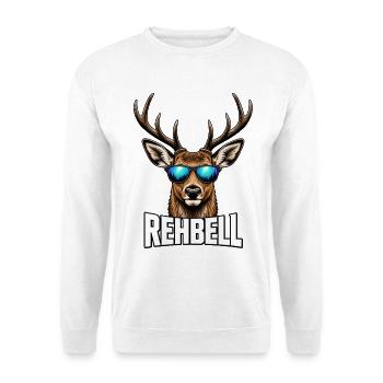 Rehbell Hirsch Sonnenbrille Reh Rebel - Unisex Pullover - Weiß - Vorne
