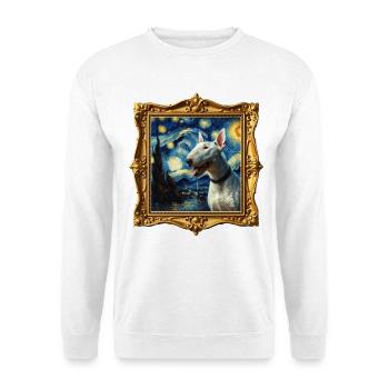 Bull Terrier Nuit étoilée - Sweat-shirt Unisexe - blanc - Devant