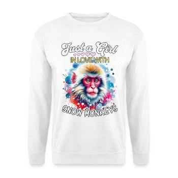 Schneeaffe Mädchen Snow Monkey - Unisex Pullover - Weiß - Vorne