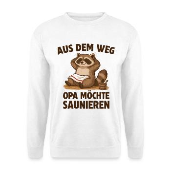 Sauna Opa möchte Saunieren - Unisex Pullover - Weiß - Vorne