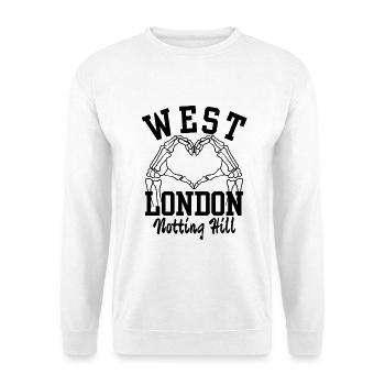 Graphique de cœur squelettique à Notting Hill dans l’ouest de Londres - Sweat-shirt Unisexe - blanc - Devant