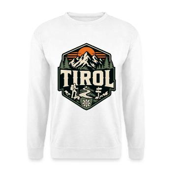 Tyrol Hiking Alps Vintage Badge Edelweiss - Unisex Sweatshirt - white - Front