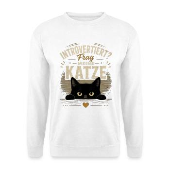 Introvertiert? Frag meine Katze Vintage - Unisex Pullover - Weiß - Vorne