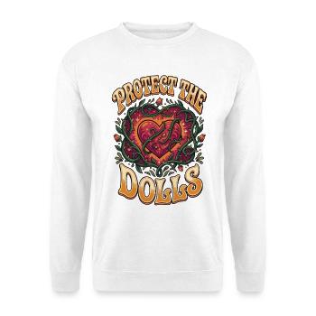 Protect The Dolls Herz Retro - Unisex Pullover - Weiß - Vorne