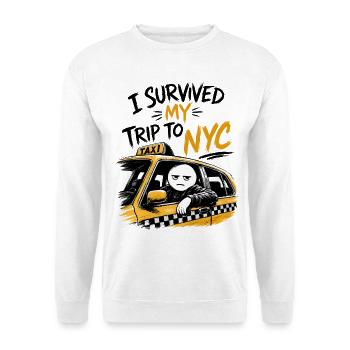Taxi New York City Gelber Humor NYC Meme - Unisex Pullover - Weiß - Vorne
