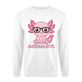Asksalotl mit Brille Axolotl süß Aquarium Molch - Unisex Pullover - Weiß - Vorne