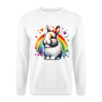 Zwergkaninchen Motiv - Unisex Pullover - Weiß - Vorne