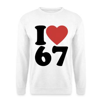 I love six seven | Zahlenduo 6 und 7 - Unisex Pullover - Weiß - Vorne