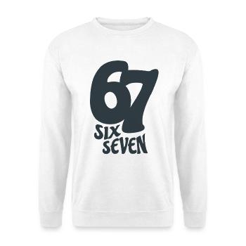 six seven | Zahlenduo 6 und 7 | Fröhliche Ziffern - Unisex Pullover - Weiß - Vorne