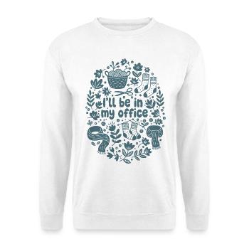 Lustiger Häkelliebhaber, ich bin in meinem Büro Garn - Unisex Pullover - Weiß - Vorne