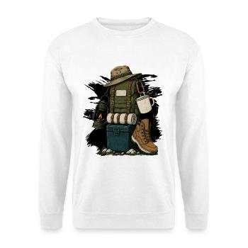 Wandern Motiv - Unisex Pullover - Weiß - Vorne