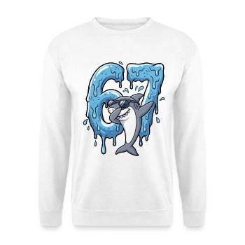 67 Dabbing Hai Six Seven Meme Brainrot Kinder Jung - Unisex Pullover - Weiß - Vorne