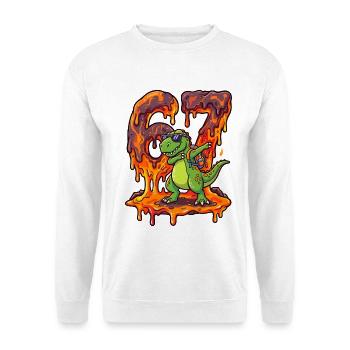 67 Dabbing T-Rex Dino Six Seven Meme Brainrot - Unisex Pullover - Weiß - Vorne