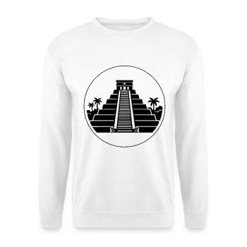 Pyramide El Castillo Chichén Itzá Mexiko - Unisex Pullover - Weiß - Vorne